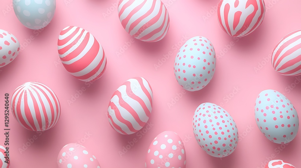 Pastel Pink Easter Eggs Festive Background Pastel Pink Easter Eggs Festive Background