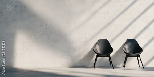 Minimalist Nordic Design Contemporary Sculptural Chairs in Monochrome Light Study - Scandinavian Workspace Aesthetic and Architectural Minimalism Showcase