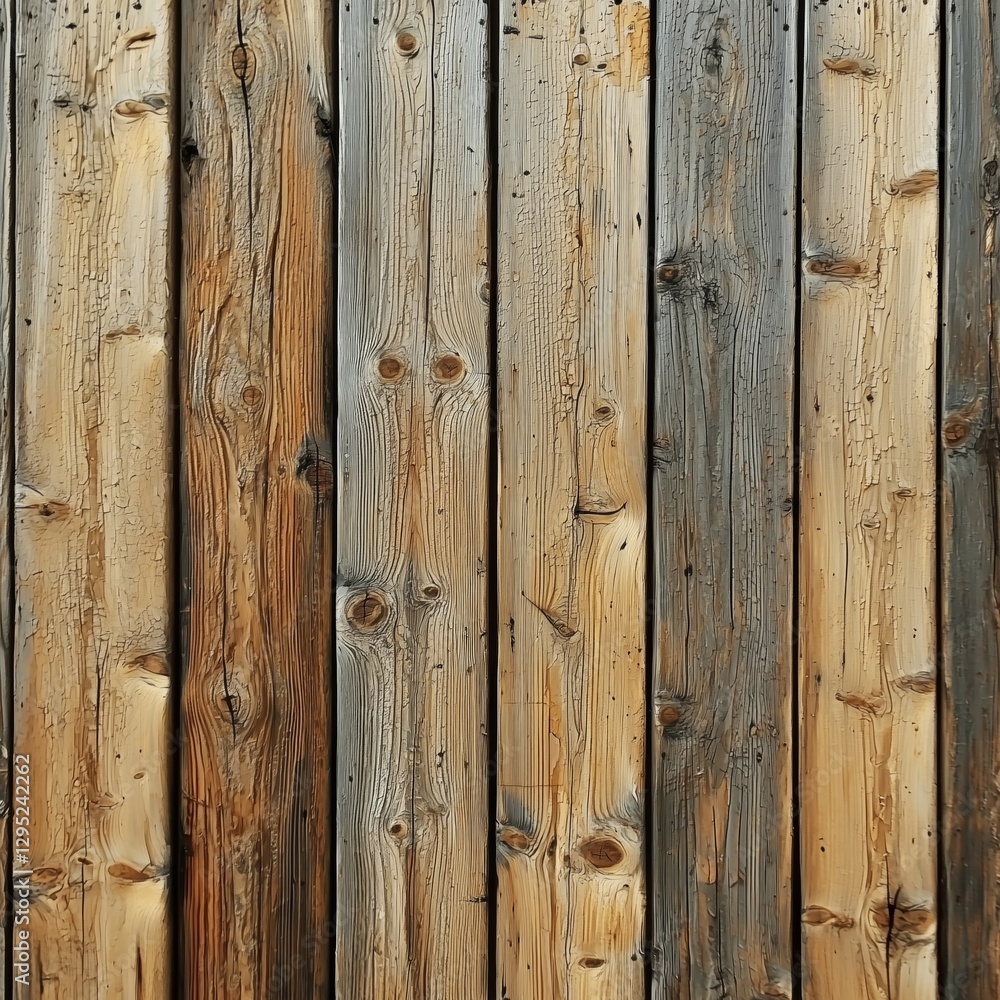 Natural aged wooden planks with distinct grain and color variations Natural aged wooden planks with distinct grain and color variations