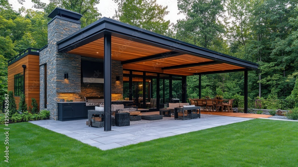 Modern Outdoor Kitchen and Patio Paradise Modern Outdoor Kitchen and Patio Paradise