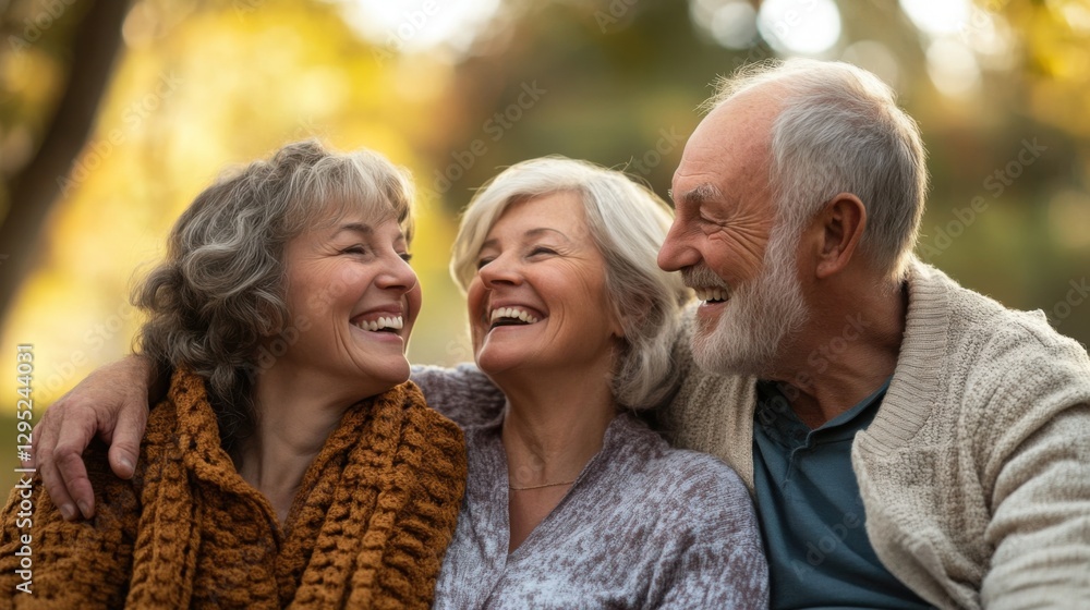 A happy family sitting together, all smiling and laughing, creating a heartwarming and loving scene A happy family sitting together, all smiling and laughing, creating a heartwarming and loving scene