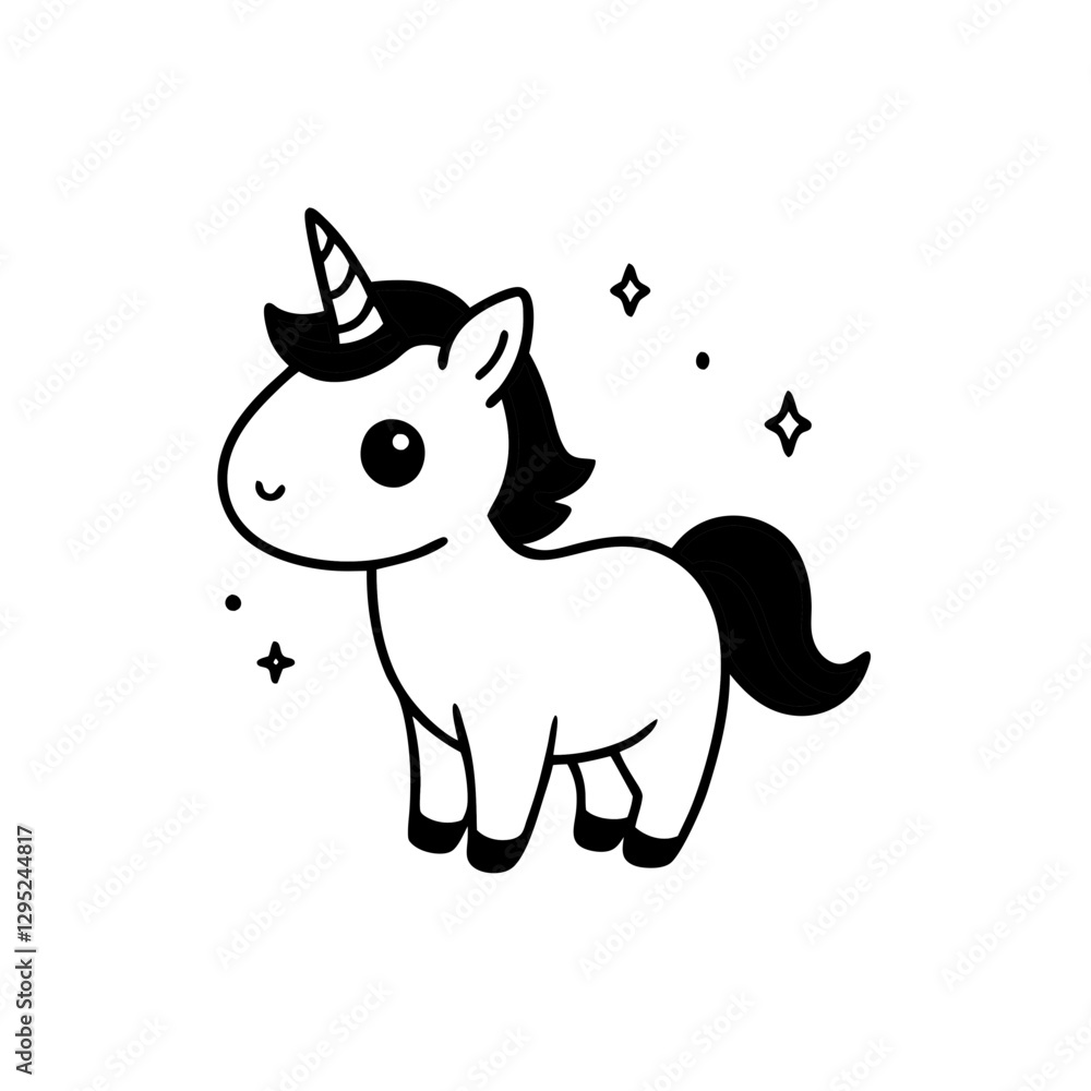 Fototapeta premium vector illustration of cartoon unicorn