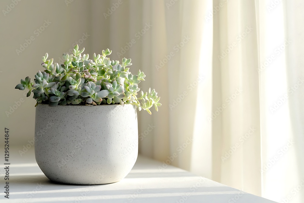Fototapeta premium Succulent in a Stylish White Pot