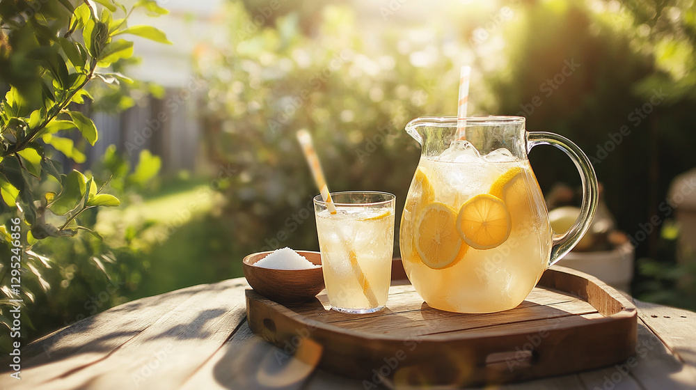 Lemons in jar on the table with a rustic wooden background ai generated Lemons in jar on the table with a rustic wooden background ai generated