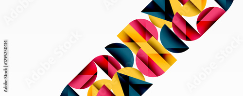 Minimal geometric abstract background. Circle square and triangle design