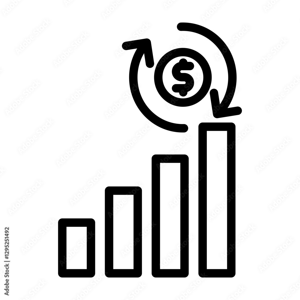 Profit Vector Line Icon Design Profit Vector Line Icon Design