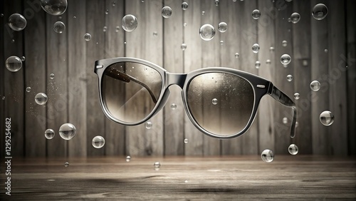 Floating Sunglasses: Black & White Bubble Dream, Soft Feminine Style