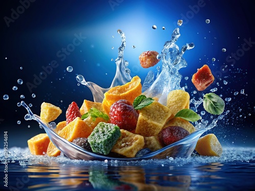 Freeze-Dried Food with Ice Frost, Forced Perspective & Metallic Gold Accents