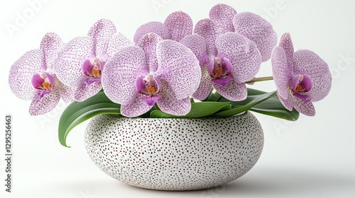 Pink Orchids in a Decorative Bowl