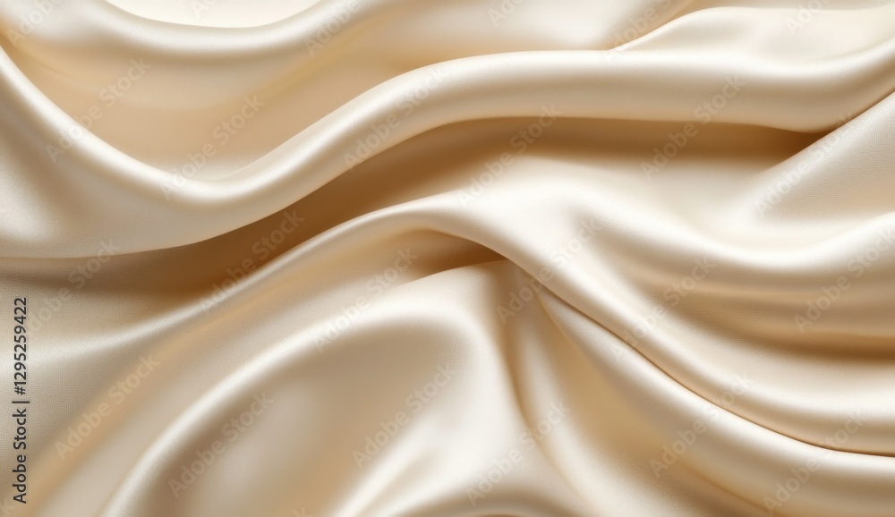 Cream silk fabric draped elegantly Cream silk fabric draped elegantly