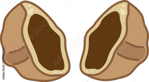 호두과자 일러스트 카페 디저트 small walnut-flavored cake