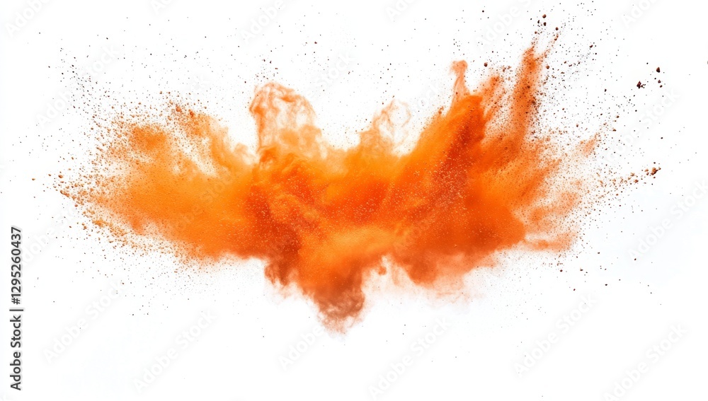 Orange powder explosion on white background (4) Orange powder explosion on white background (4)