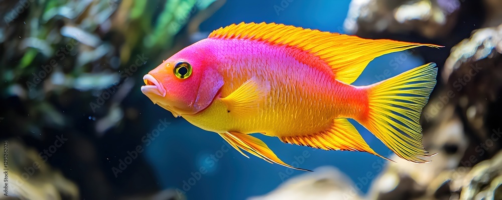 Vibrant Tropical Fish with Bright Colors Swimming in the Ocean Vibrant Tropical Fish with Bright Colors Swimming in the Ocean
