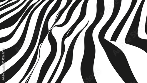 Abstract Black And White Zebra Stripes Pattern Background