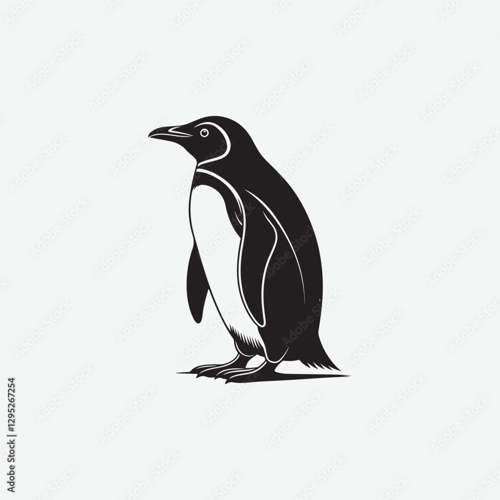 Obraz premium Discover stunning Penguin Vector Silhouette designs perfect for logos, illustrations, and more. Download high-quality, customizable vectors for your creative projects.