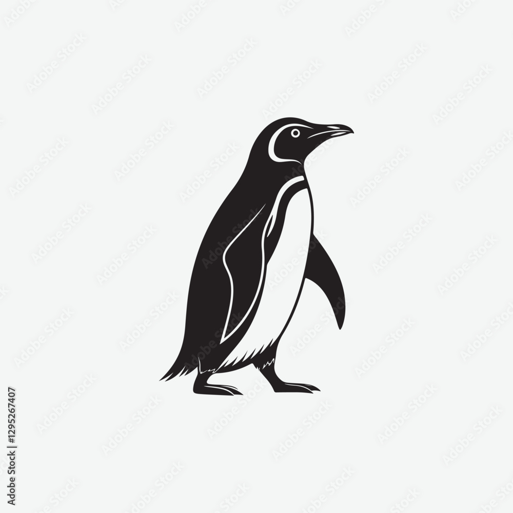 Obraz premium Discover stunning Penguin Vector Silhouette designs perfect for logos, illustrations, and more. Download high-quality, customizable vectors for your creative projects.