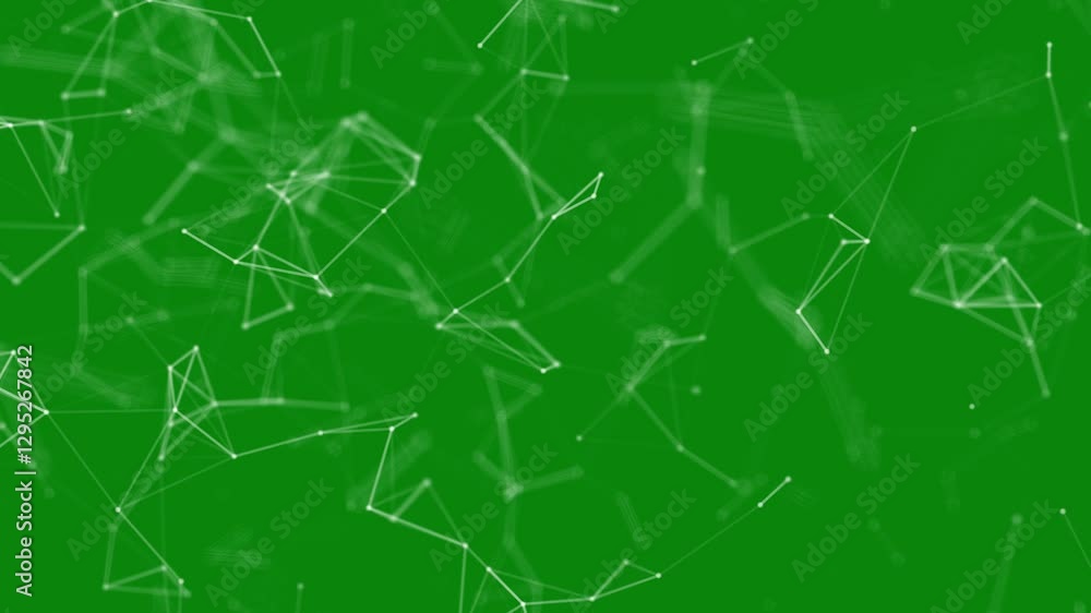 Animation of triangle Plexus on green screen background 4k
