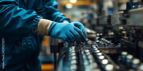 Wallpaper Mural Factory worker operating machinery in production plant Torontodigital.ca