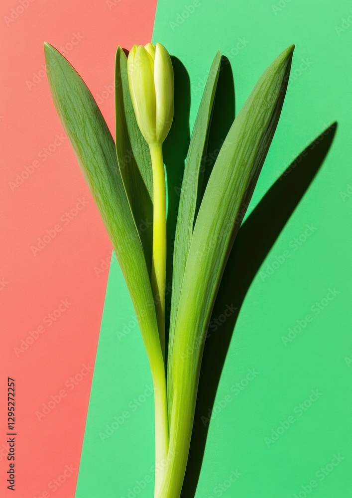 Vibrant Spring Equinox Design Minimalist Tulip Bloom Showcasing Sustainable Color Blocking for Modern Marketing Aesthetics Vibrant Spring Equinox Design Minimalist Tulip Bloom Showcasing Sustainable Color Blocking for Modern Marketing Aesthetics