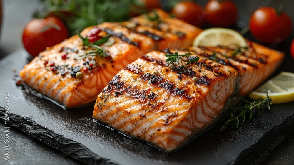 grilled salmon isolated on transparent background grilled salmon isolated on transparent background
