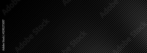 Black oblique straight line background. Slanted dark linear abstract wallpaper. Luxury stripe gradient texture. Grey diagonal line backdrop for presentation, flyer, banner, poster, cover. Vector