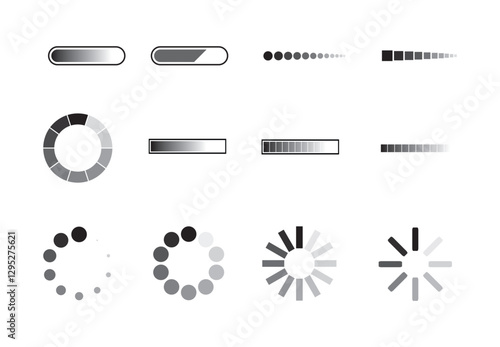 Set loading icons vector illustration on background