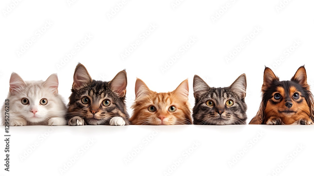 Cute Cats Looking Over Edge Cute Cats Looking Over Edge