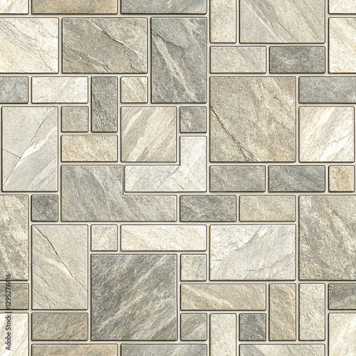 different color stone shape seamless pattern for tile floor modern design background