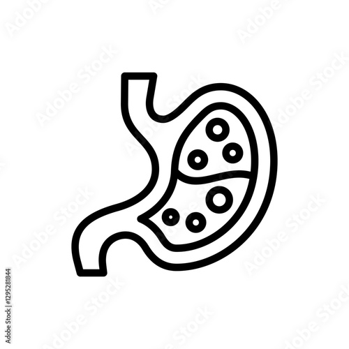 stomach acid rise icon vector design in trendy style