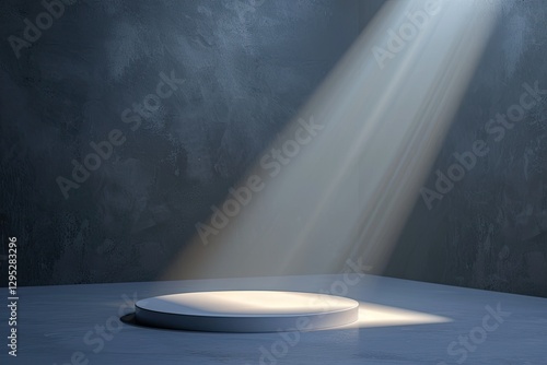 Product Photography Background with Podium and Spotlight for Studio Presentation photo