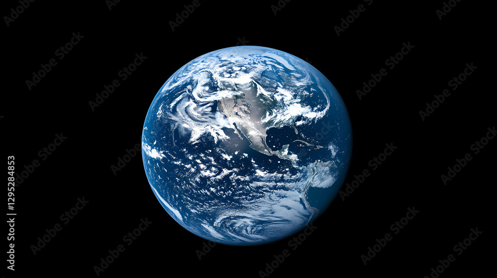 Earth Image with Blue Atmosphere and Crust Earth Image with Blue Atmosphere and Crust