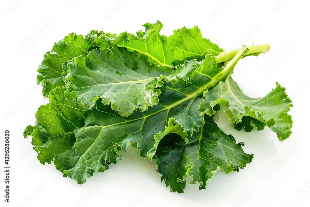 Sharp Image of Fresh Kale Leaves Isolated on White Sharp Image of Fresh Kale Leaves Isolated on White