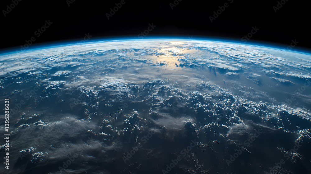 Fototapeta premium Earth with Blue Clouds and Ocean from Space