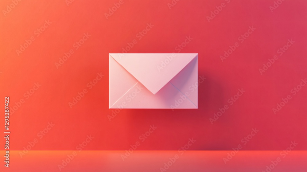 Red envelope with a message on a wooden table Red envelope with a message on a wooden table