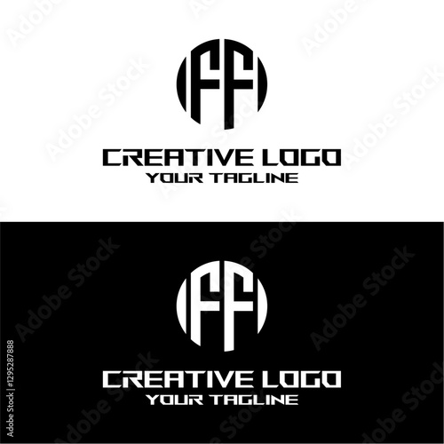 creative letter logo ff design vector