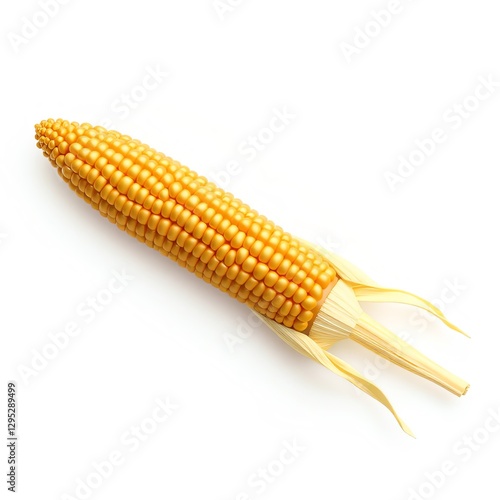 an image of a corn cob on a white surface, there is a corn on the cob on a white surface photo