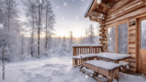 Wallpaper Mural cabin in the snow Torontodigital.ca