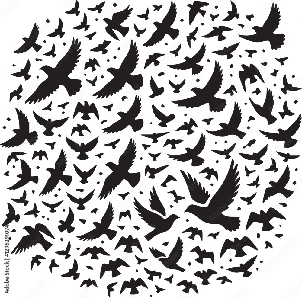 bird set silhouette vector, set of black silhouettes of animals vector illustration, bird vector illustration isolated on white and black background bird set silhouette vector, set of black silhouettes of animals vector illustration, bird vector illustration isolated on white and black background