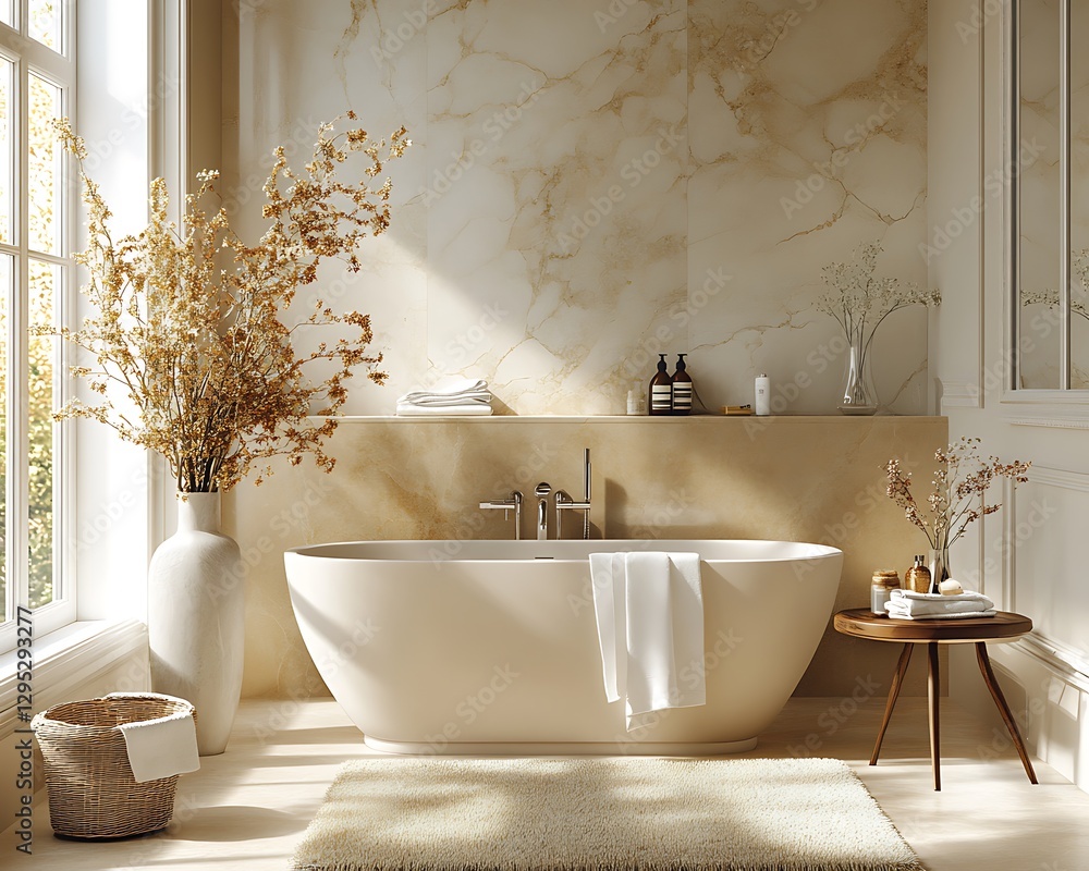custom made wallpaper toronto digitalA bright and luxurious bathroom featuring a contemporary bathtub design