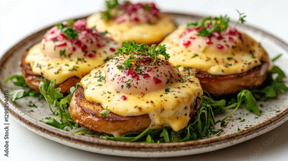 plate of eggs benedict isolated on transparent background plate of eggs benedict isolated on transparent background