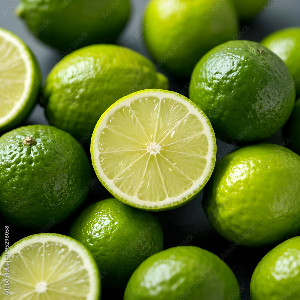 Fresh Limes Close Up