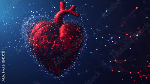 Heart with Blue and Red Glow