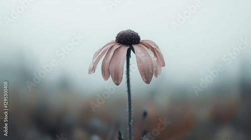 A solitary coneflower in th...