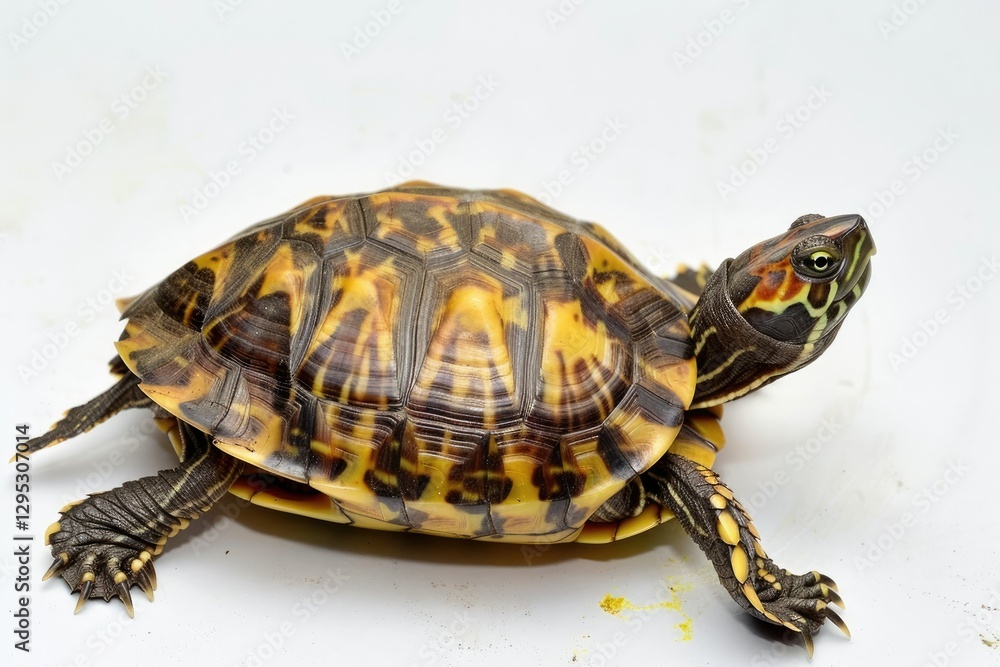 Sharp Picture of Common Box Turtle, Isolated on White Sharp Picture of Common Box Turtle, Isolated on White