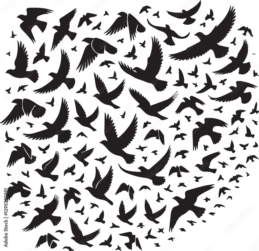 bird set silhouette vector, set of black silhouettes of animals vector illustration, bird vector illustration isolated on white and black background bird set silhouette vector, set of black silhouettes of animals vector illustration, bird vector illustration isolated on white and black background