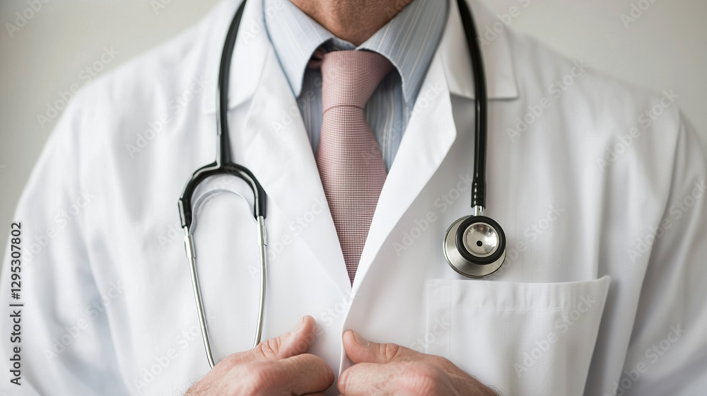 healthcare professional in white coat with stethoscope, exuding professionalism and care. image captures essence of personalized healthcare and medical expertise healthcare professional in white coat with stethoscope, exuding professionalism and care. image captures essence of personalized healthcare and medical expertise