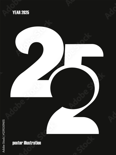 poster, background with the number 2025, dark background