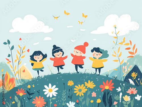 Children Playing Outdoors(Children's Day)