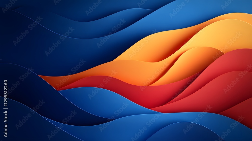 Naklejka premium Abstract Waves Of Vibrant Colors Resemble Flowing Abstract Forms
