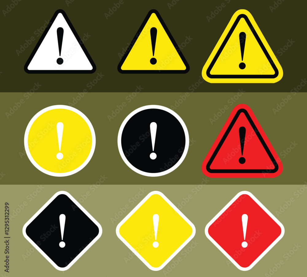 set of warning signs set of warning signs
